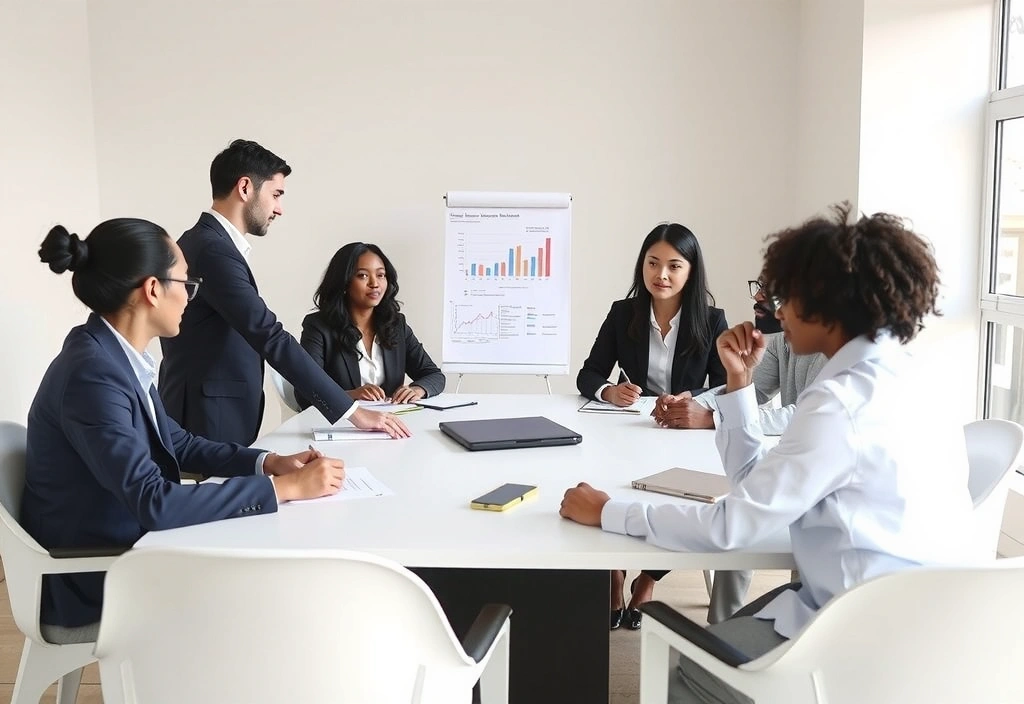 Professional business consultation meeting with clients